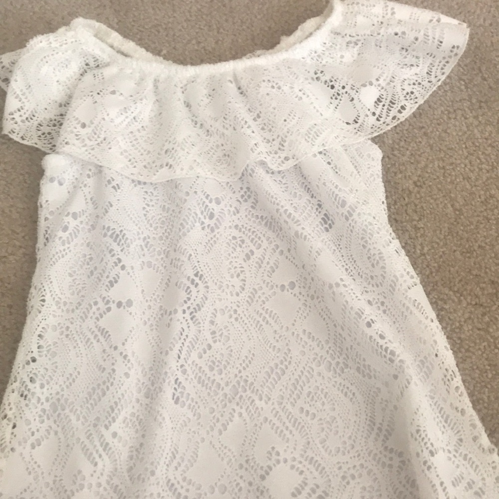 White laced off the shoulder shirt